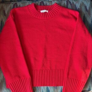Women's All : Row Red Knit Crewneck Sweater